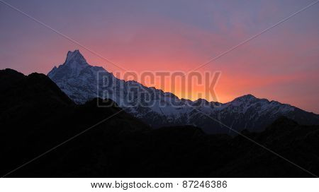 Machapuchre At Sunrise