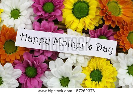 Happy Mother's day card with colorful Santini flowers