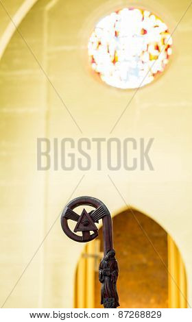 Crozier With Arch And Stained Glass