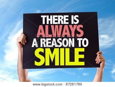 There Is Always a Reason to Smile card with sky background
