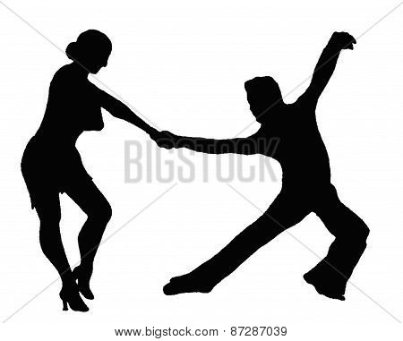 Latin Couple Silhouette Dancers Fotografía