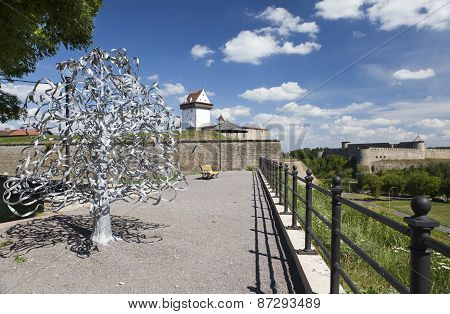 Wedding tree. Narva Estonia. The wedding day attach leaflets with the names