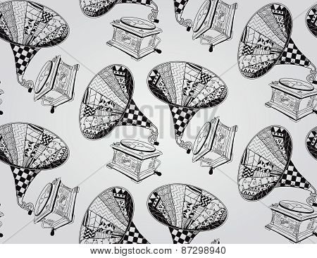 Vintage Hand Drawn Seamless Pattern