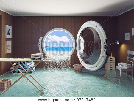 Housewife dreams. Creative concept.