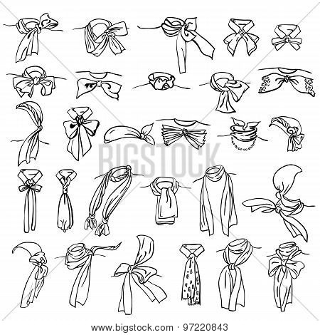 Set Of Different Neckerchiefs