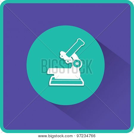Professional laboratory optical microscope. Vector illustration