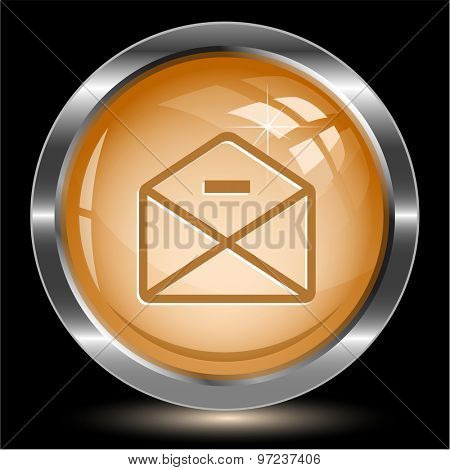mail minus. Internet button. Vector illustration.