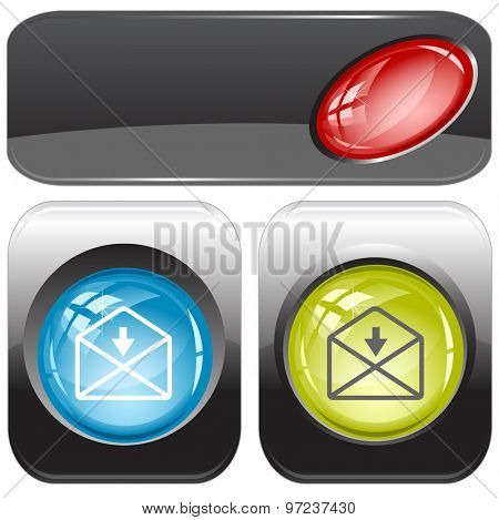 mail downarrow. Vector internet buttons.