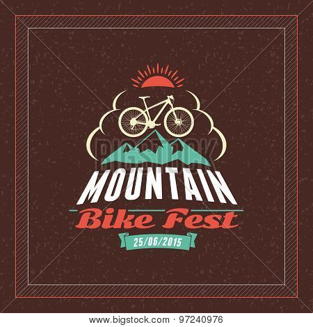 Vintage Hipster Summer Holidays Label Or Badge. Vector Design Element On Coloful Summer Background