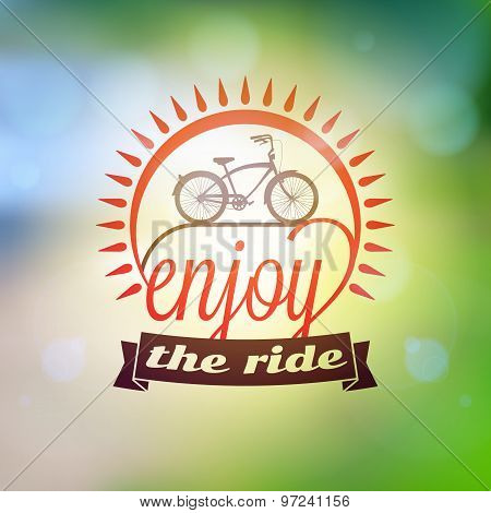 Vintage Hipster Summer Holidays Label Or Badge. Vector Design Element On Coloful Summer Background