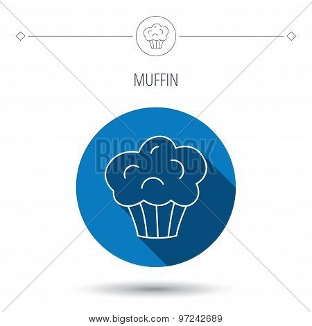 Muffin icon. Cupcake dessert sign.