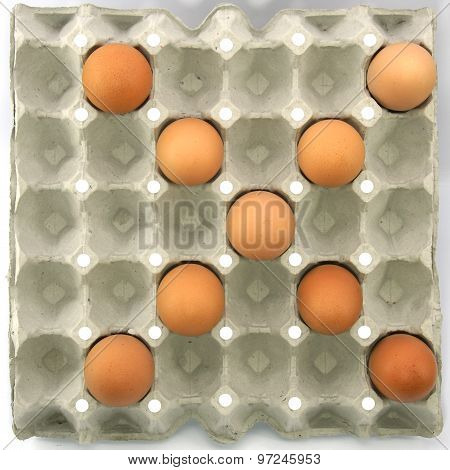 Multiply Symbol Show By Eggs In Paper Tray