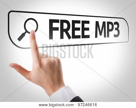 Free MP3 written in search bar on virtual screen