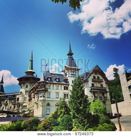 View to the Dolder Grand Hotel, Zurich, Switzerland, July 2015