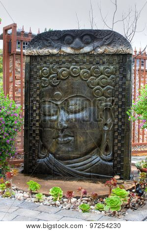 Buddhist temple water fountain