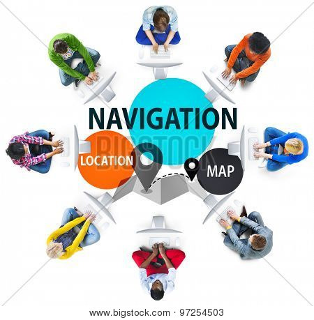 Navigation Direction Destination Travel Guide concept