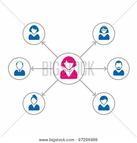 Set Of People Icons. Corporation Team. Vector Avatar Illustration