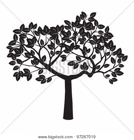 Black Tree. Vector Illustration.