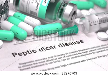 Peptic Ulcer Disease. Medical Concept.