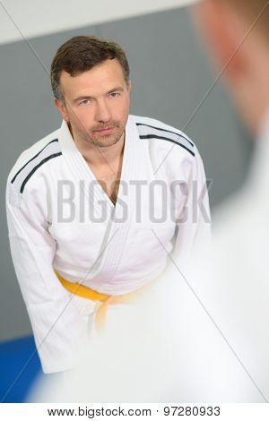 Bowing in a dojo