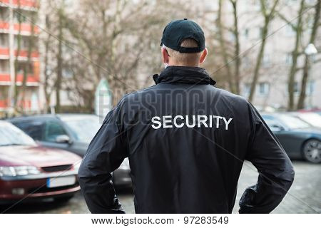 Security Guard Wearing Jacket