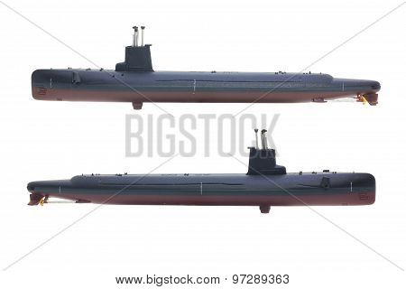 submarine model toy isolated on white