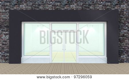 Empty Store Front With Big Windows