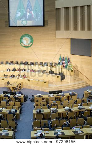 U.s. President Barack Obama Makes His First Presidential Visit To Ethiopia And African Union Commiss