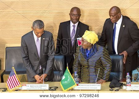 U.s. President Barack Obama Makes His First Presidential Visit To Ethiopia And African Union Commiss