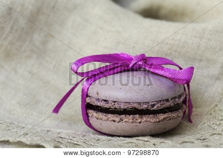 French dessert almond colorful  biscuit macaroon currant, purple