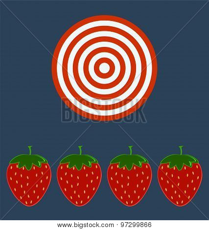 Strawberry Icon. Flat Design Style Modern Illustration, Target Business Concept.