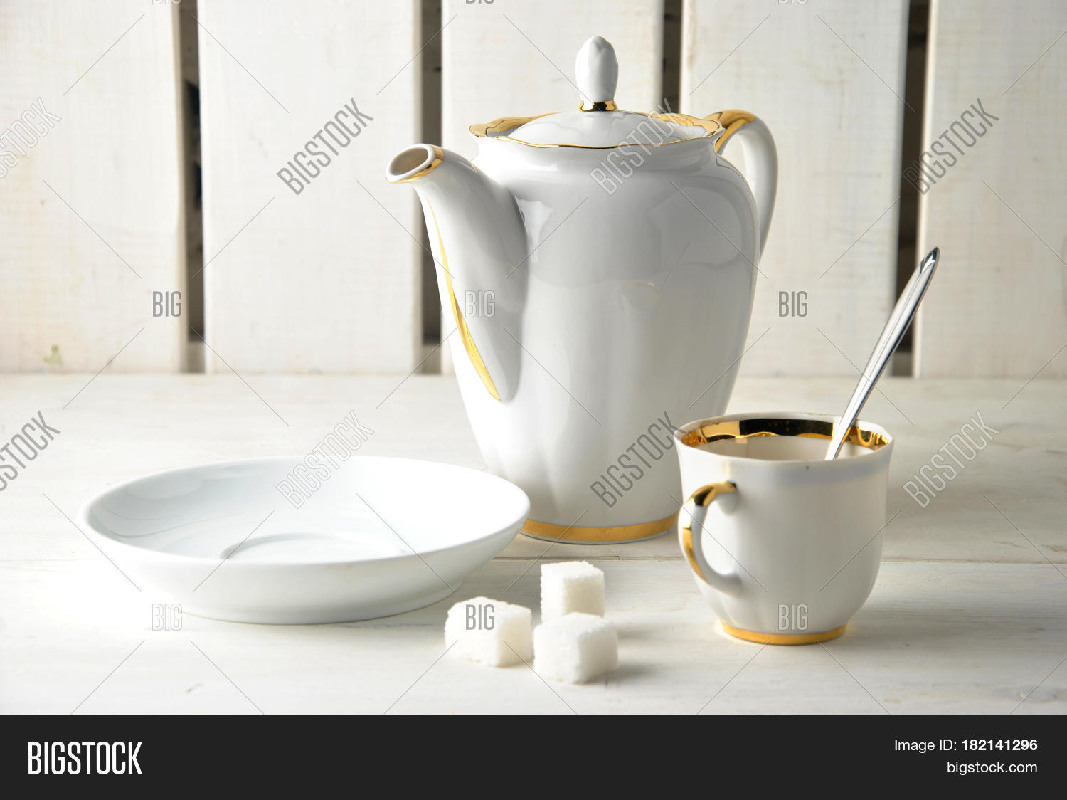 White Tea Set Kettle Image & Photo (Free Trial) Bigstock