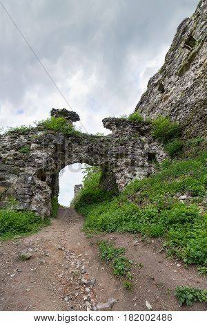 Ruins of the old medieval castle. Hust Ukraine