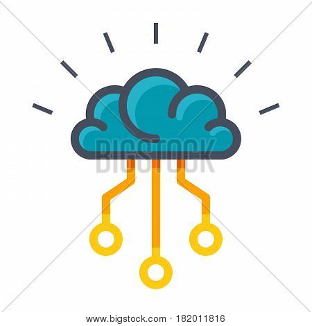 Artificial intelligence concept with brain and electronic circuit