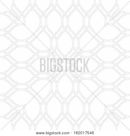 Seamless ornament. Modern geometric pattern with repeating light silver wavy lines