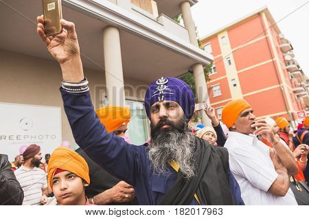Sikh Man Taking Part In The Vaisakhi Parade