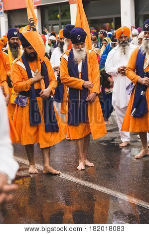 Sikhs Taking Part In The Vaisakhi Parade