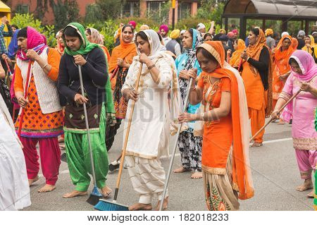Sikhs Taking Part In The Vaisakhi Parade
