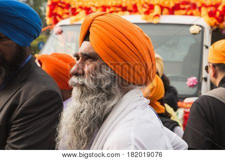 Sikh Man Taking Part In The Vaisakhi Parade