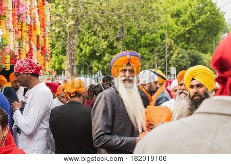 Sikhs Taking Part In The Vaisakhi Parade
