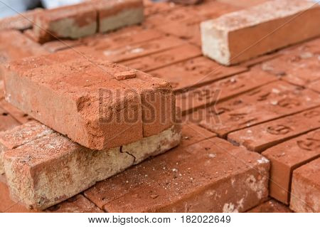 Bundle of bricks ready for transpotation and construction