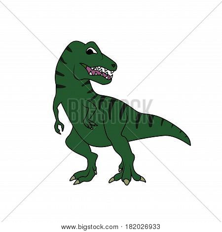 Tyrannosarus or T-rex dinosaur on a white background