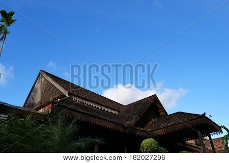 south east asian architechture against blue sky