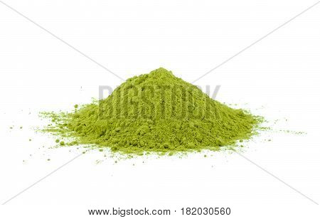 Green Tea powder on a white background.