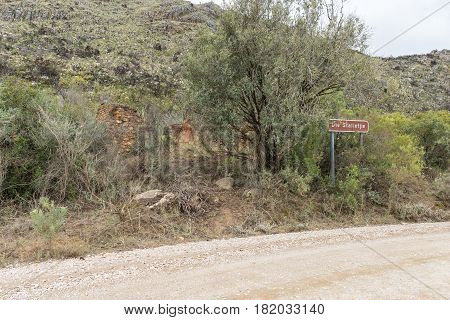 A ruin called Die Stalletjie (the small stable) on the historic Swartberg Pass (black mountain pass).