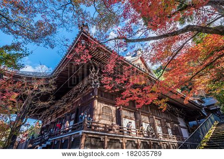 Kyoto Japan - November 27 2015 : Unidentified people visit Eikando temple in autumn.Eikando temple is one of the most popular tourist at Kyoto in high season ( Momiji) Kyoto Japan.