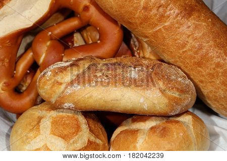 German Pretzel called Brezel and other german Bread
