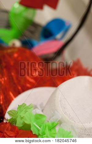 Funny colourful costumes for a weddingin summer