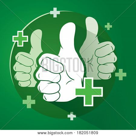 Adding Likes With Thumbs Up Vector Illustration