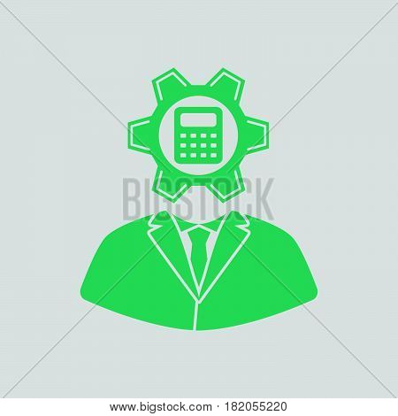 Analyst With Gear Hed And Calculator Inside Icon